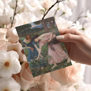 Vintage Art John W. Waterhouse Gather Ye Rosebuds Thank You Card