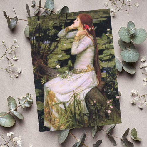 Vintage Art John W Waterhouse Ophelia  Thank You Card