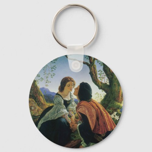 Vintage Art Lovers at Dusk Sir Joseph Noel Paton Keychain