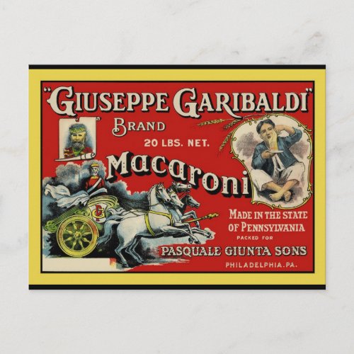 Vintage Art Macaroni Label Poster Postcard