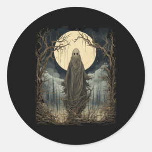 Vintage Art Men Women Retro Scary Gothic Halloween Classic Round Sticker