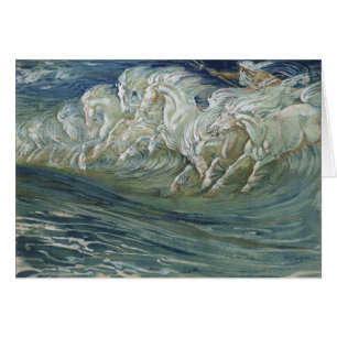 Vintage Art - Neptune's Horses, Cards