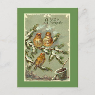 Vintage Art New year Postcard