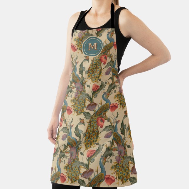 Vintage Art Nouveau 1890 The Peacock Pattern Apron (Insitu)