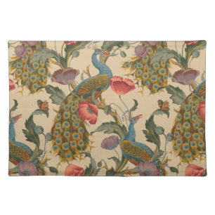 Vintage Art Nouveau 1890 The Peacock Pattern Cloth Placemat