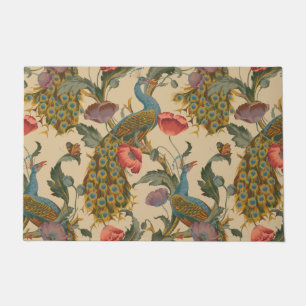 Vintage Art Nouveau 1890 The Peacock Pattern Doormat