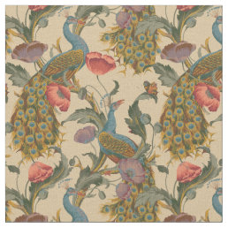 Vintage Art Nouveau 1890 The Peacock Pattern Fabric