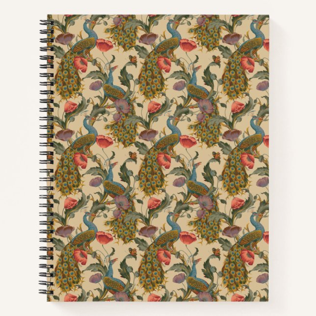 Vintage Art Nouveau 1890 The Peacock Pattern Notebook (Front)