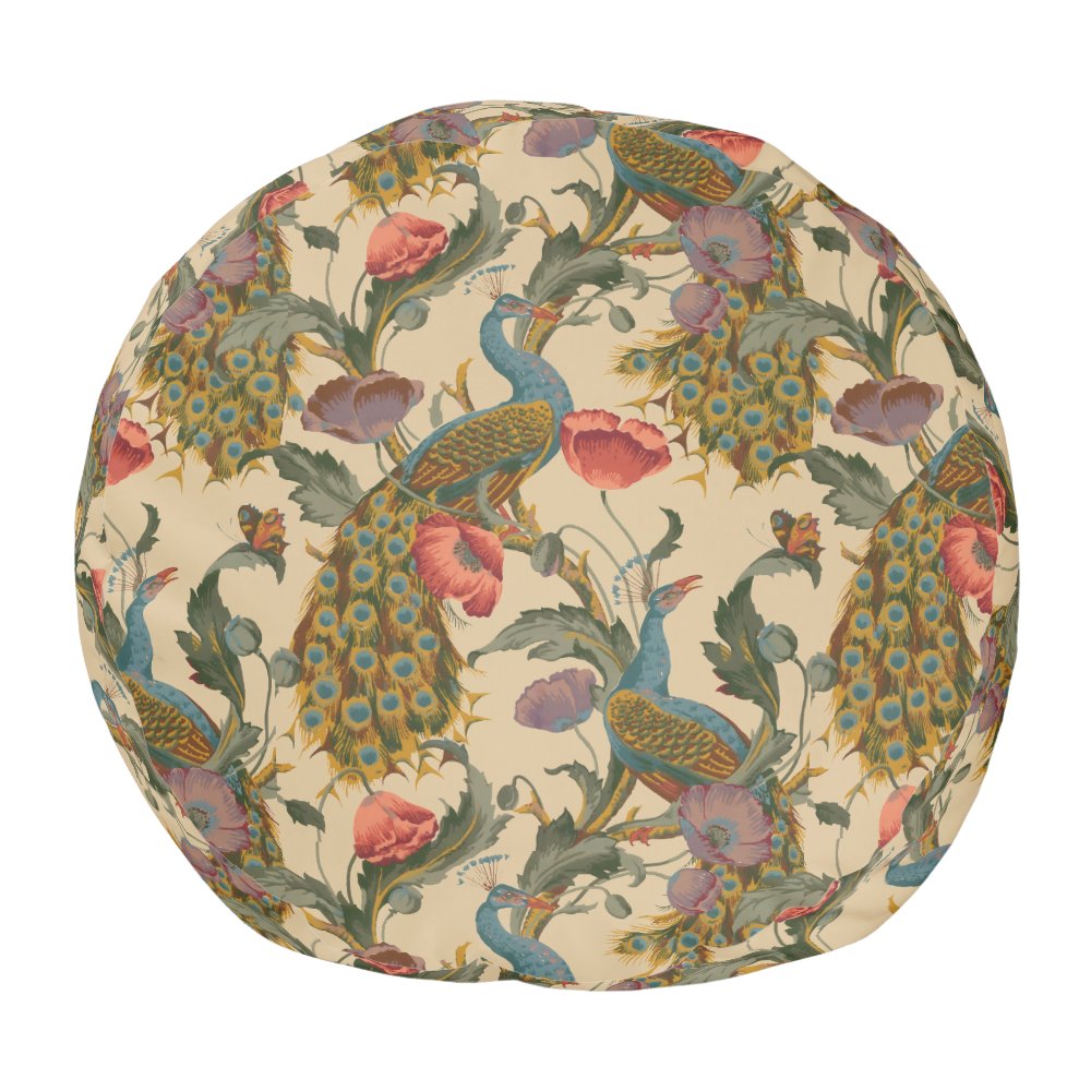 Disover Vintage Art Nouveau 1890 The Peacock Pattern Pouf