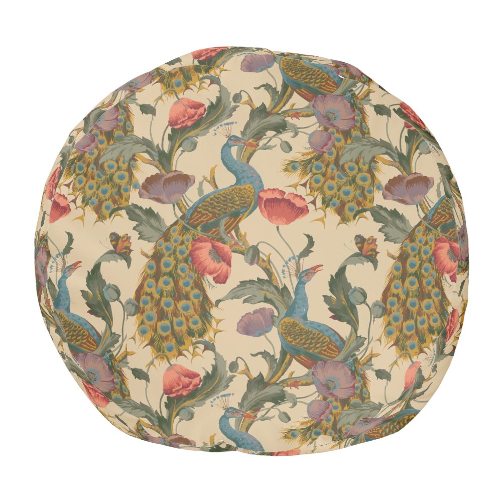 Disover Vintage Art Nouveau 1890 The Peacock Pattern Pouf