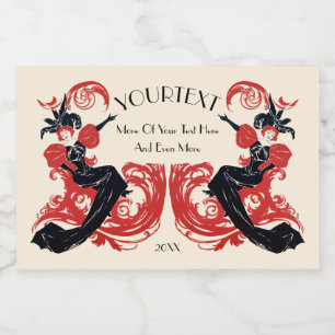 Vintage Art Nouveau 1920's Flapper Girls Template Food Label