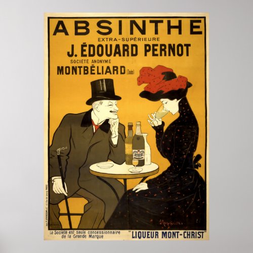 Vintage Art Nouveau Absinthe Ad by L Cappiello Poster