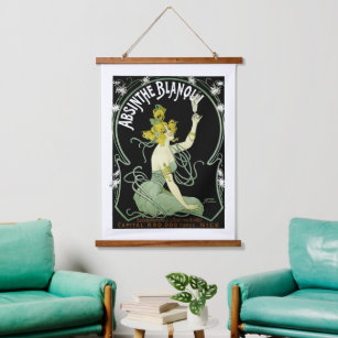 Vintage Art Nouveau Absinthe Blanqui by Nover Hanging Tapestry
