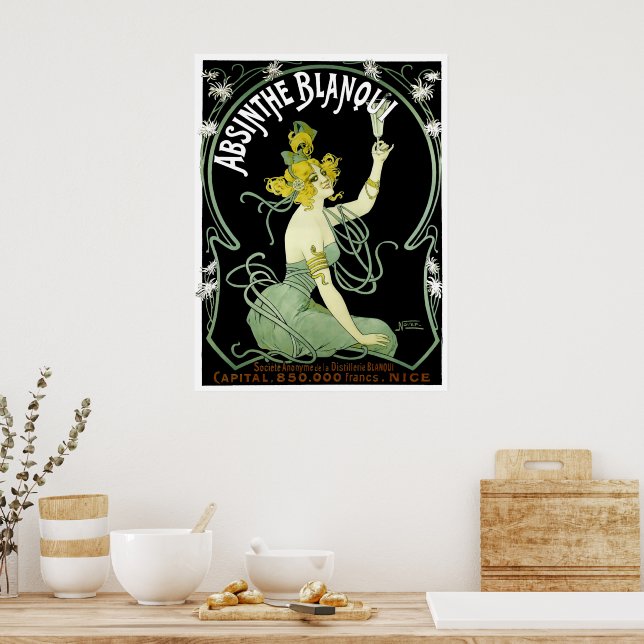 absinthe blanqui vintage poster
