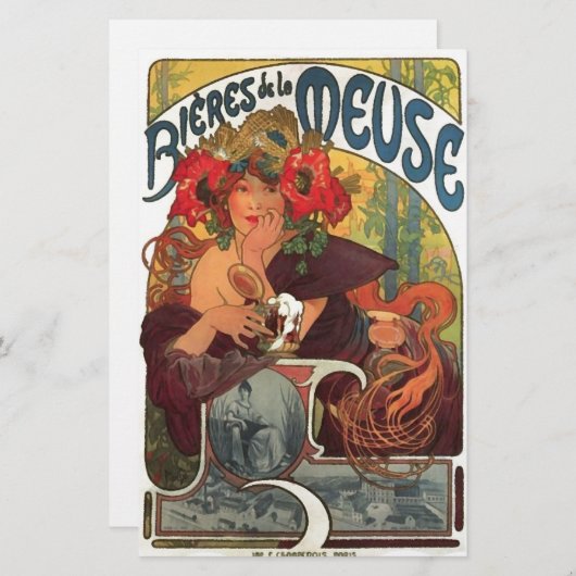 Vintage Art Nouveau Alphonse Mucha (Front/Back)