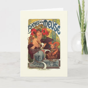 Vintage Art Nouveau Alphonse Mucha Announcement