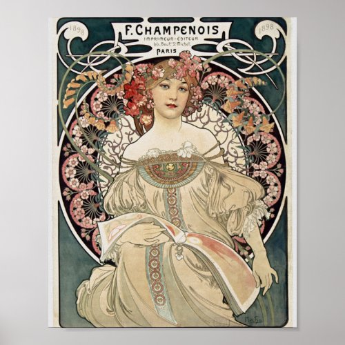 Vintage Art Nouveau Alphonse Mucha Art Painting Poster