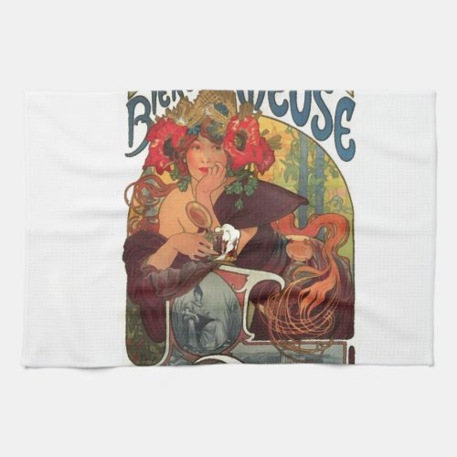 Vintage Art Nouveau Alphonse Mucha Kitchen Towel