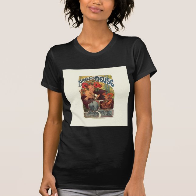 Vintage Art Nouveau Alphonse Mucha T-Shirt (Front)