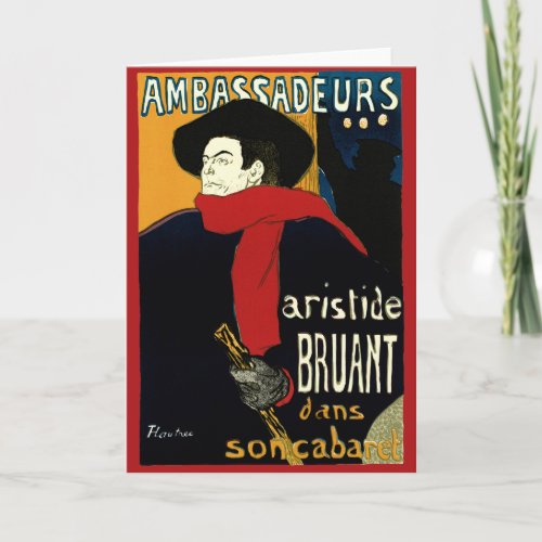 Vintage Art Nouveau Ambassadeurs Toulouse Lautrec Card