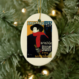 Vintage Art Nouveau Ambassadeurs, Toulouse Lautrec Ceramic Ornament