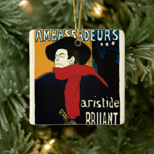 Vintage Art Nouveau Ambassadeurs, Toulouse Lautrec Ceramic Ornament
