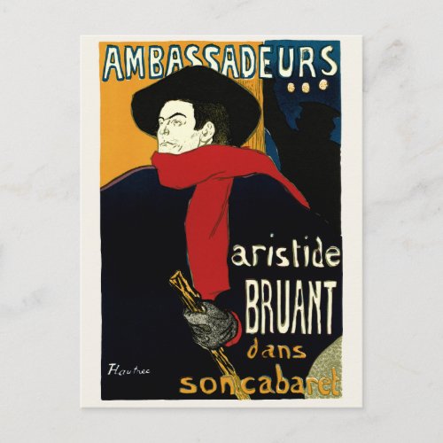 Vintage Art Nouveau Ambassadeurs Toulouse Lautrec Postcard
