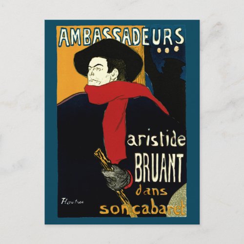 Vintage Art Nouveau Ambassadeurs Toulouse Lautrec Postcard