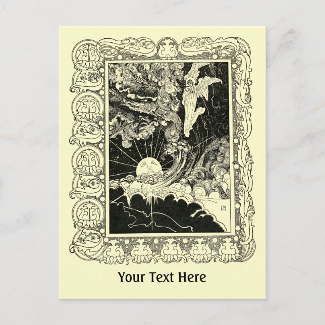 Vintage Art Nouveau Angel With Child Template Postcard (Front)