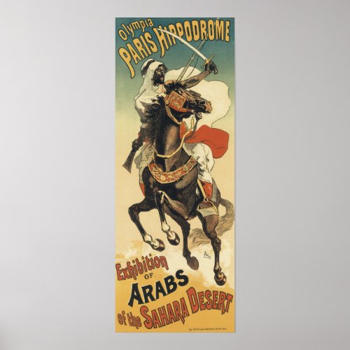 Vintage Art Nouveau Arabs of the Sahara Desert Poster