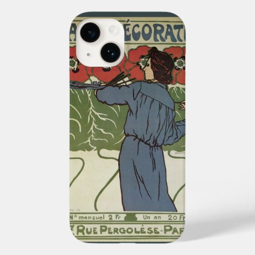 Vintage Art Nouveau Artist Painting Poppy Flowers Case_Mate iPhone 14 Case