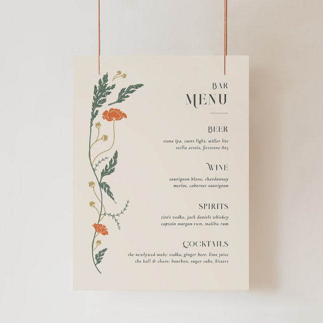 Vintage Art Nouveau Bar Menu Sign (Vintage Art Nouveau Bar Menu Sign)