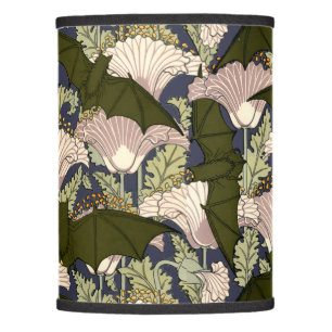 Vintage Art Nouveau Bats And Poppies Pattern Lamp Shade