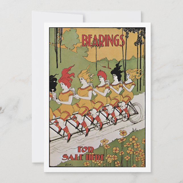 Vintage Art Nouveau, Bearings Tandem Bicycle (Front)