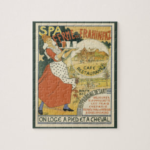 Vintage Art Nouveau, Beer Bar Restaurant and Cafe Jigsaw Puzzle