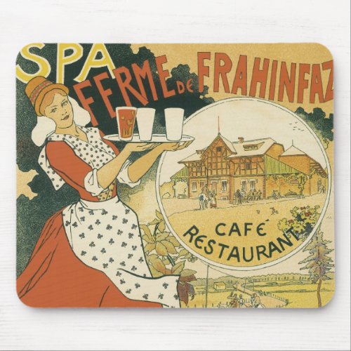 Vintage Art Nouveau Beer Bar Restaurant and Cafe Mouse Pad