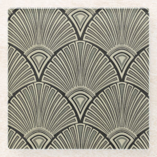 vintage,art nouveau,beige,grey,art deco, french,ru glass coaster