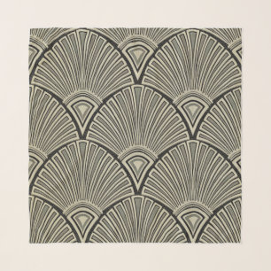 vintage,art nouveau,beige,grey,art deco, french,ru scarf