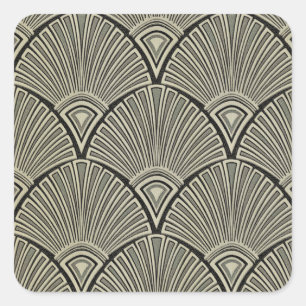 vintage,art nouveau,beige,grey,art deco, french square sticker