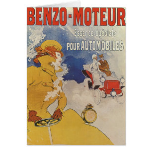 Vintage Art Nouveau, Benzo Moteur by Jules Cheret Cards