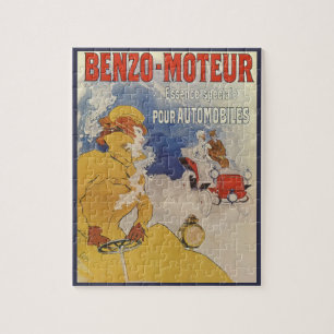 Vintage Art Nouveau, Benzo Moteur by Jules Cheret Jigsaw Puzzle