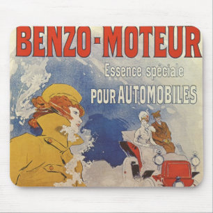 Vintage Art Nouveau, Benzo Moteur by Jules Cheret Mouse Pad