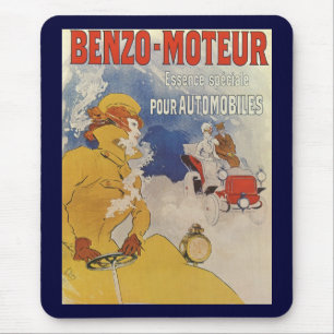 Vintage Art Nouveau, Benzo Moteur by Jules Cheret Mouse Pad