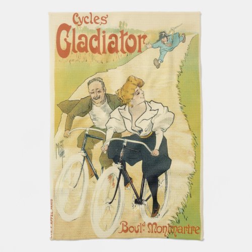 Vintage Art Nouveau Bicycles Gladiator Cycles Kitchen Towel