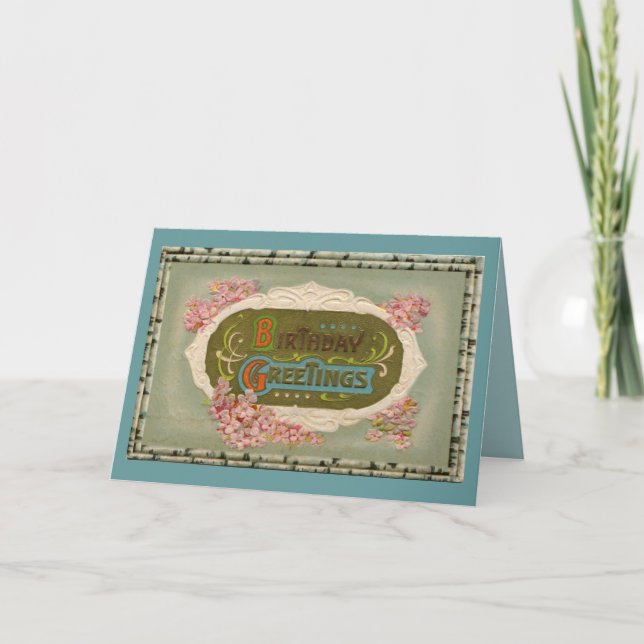 Vintage Art Nouveau Birthday Greetings Card (Front)