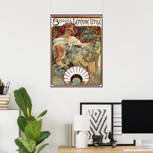 Vintage Art Nouveau, Biscuits by Alphonse Mucha Poster