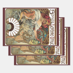 Vintage Art Nouveau, Biscuits by Alphonse Mucha Wrapping Paper Sheets
