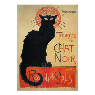 Vintage Art Nouveau Black Cat Photo Print