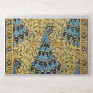 Vintage Art Nouveau Blue Peacock Floral Pattern HP Laptop Skin