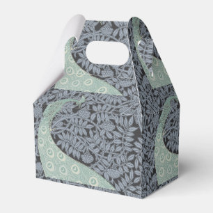 Vintage Art Nouveau Blue Peacock Print Verneuil Favor Boxes
